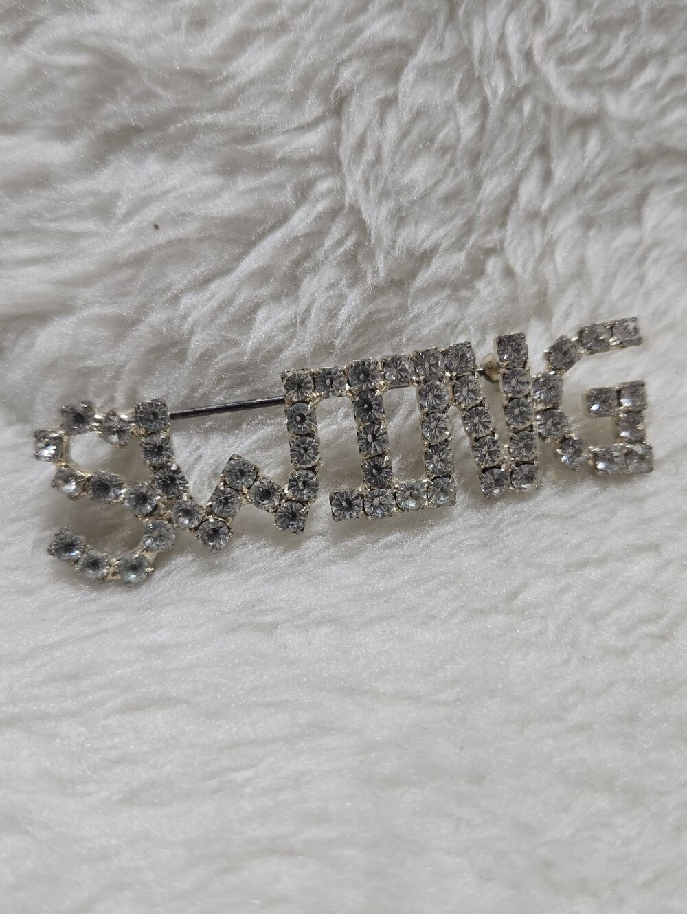 Vintage Swing Dancing Bling Silver Tone Pin Brooch